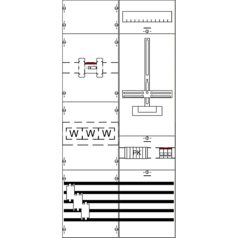 ABB Striebel & John KA4261 Mess- und Wandlerfeld BH3-2FB vorverdrahtet mit Zählerkreuz