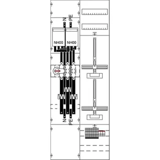 ABB Striebel & John KA4268 Mess- und Wandlerfeld BH5 vorverdrahtet mit Zählerkreuz