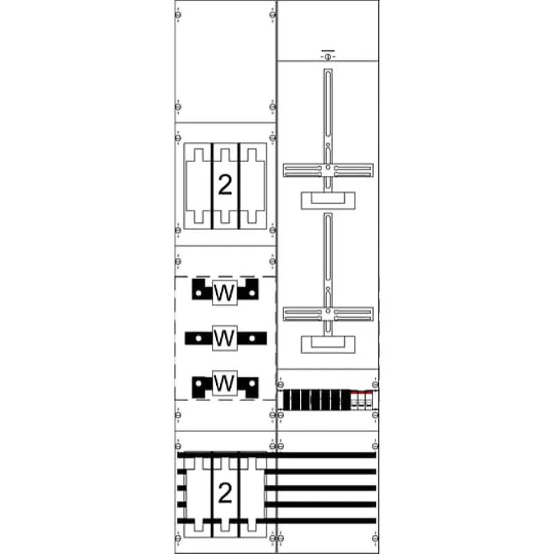 ABB Striebel & John KA4202 Mess- und Wandlerfeld H5/B2 vorverdrahtet mit Zählerkreuz