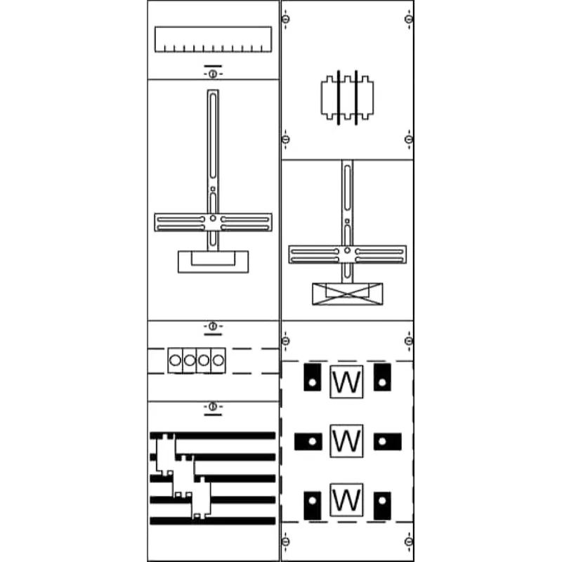 ABB Striebel & John KA4204 Mess- und Wandlerfeld H3/B2 vorverdrahtet mit Zählerkreuz