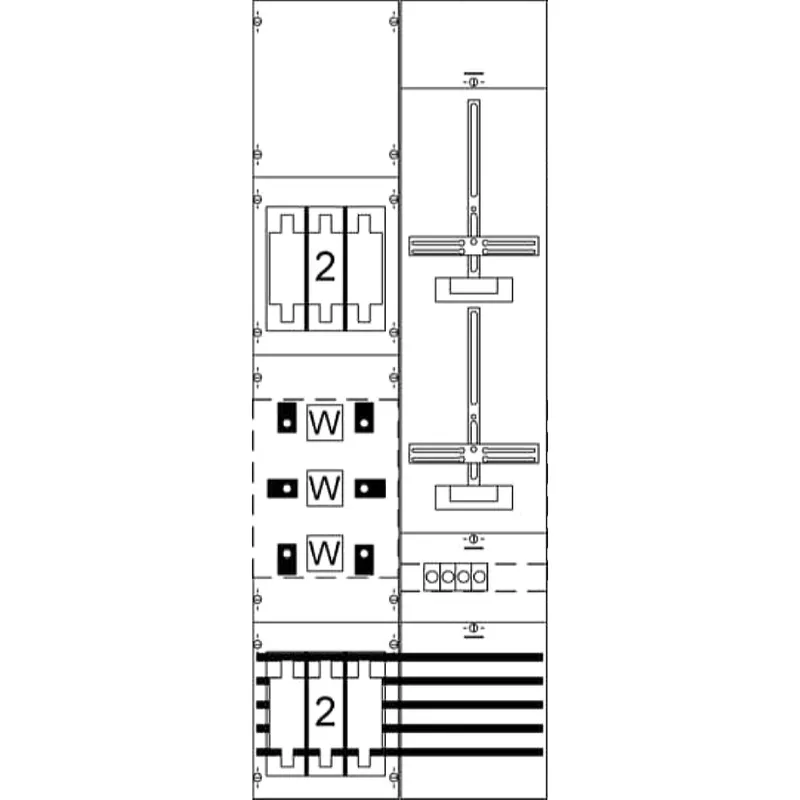 ABB Striebel & John KA4205 Mess- und Wandlerfeld H5/B2 vorverdrahtet mit Zählerkreuz