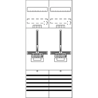ABB Striebel & John DF27P2 Zählerfeld 7RE 2Z vorverdrahtet mit Zählerkreuz