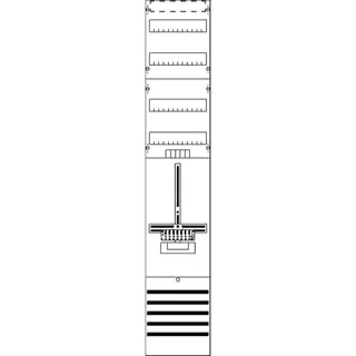 ABB Striebel & John DF19P1V Zählerfeld 9RE 1Z+2RE vorverdrahtet mit Zählerkreuz