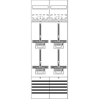 ABB Striebel & John DF29P4 Zählerfeld 9RE 4Z vorverdrahtet mit Zählerkreuz