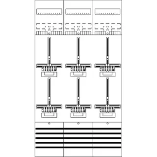 ABB Striebel & John DF39P6 Zählerfeld 9RE 6Z vorverdrahtet mit Zählerkreuz