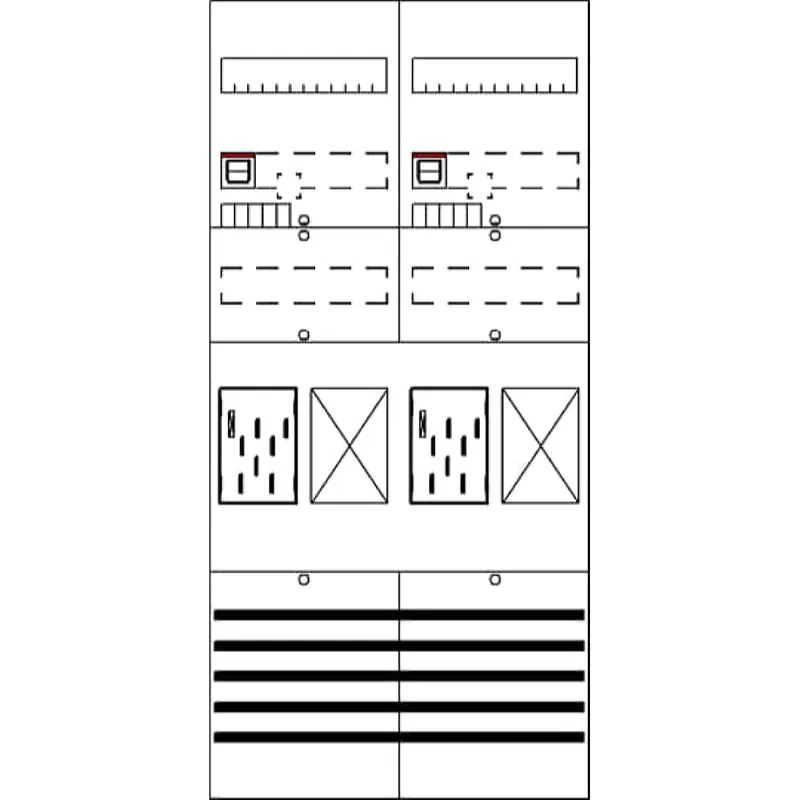 ABB Striebel & John BF27T22 Zählerfeld 7RE 2Z2R vorverdrahtet mit BKE-I