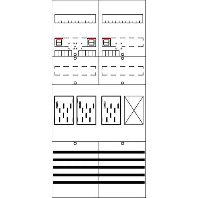 ABB Striebel & John BF27T31 Zählerfeld 7RE 3Z1R vorverdrahtet mit BKE-I