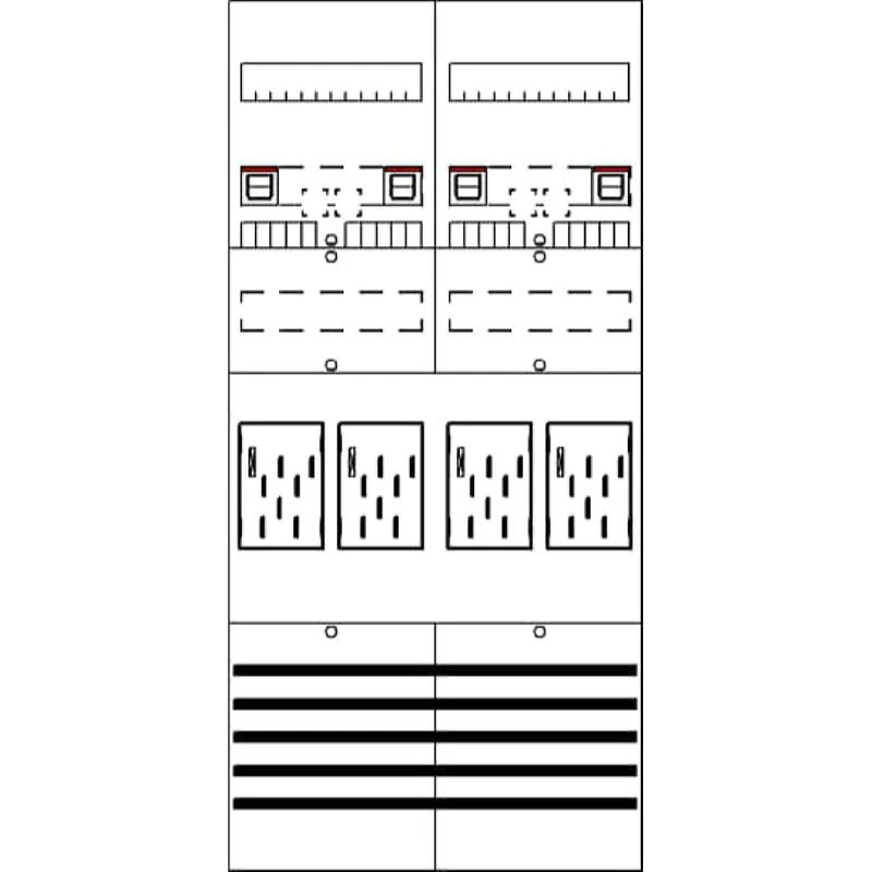 ABB Striebel & John BF27T4 Zählerfeld 7RE 4Z vorverdrahtet mit BKE-I