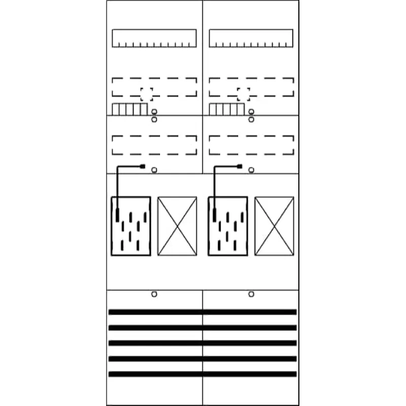 ABB Striebel & John BF27M22 Zählerfeld 7RE 2Z2R vorverdrahtet mit BKE-I
