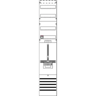 ABB Striebel & John DF19Q1V Zählerfeld 9RE 1Z+2RE vorverdrahtet mit Zählerkreuz