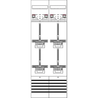 ABB Striebel & John DF29Q4 Zählerfeld 9RE 4Z vorverdrahtet mit Zählerkreuz