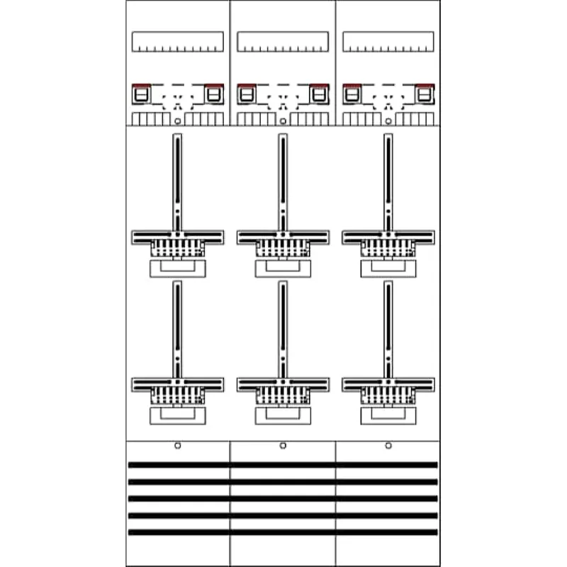 ABB Striebel & John DF39Q6 Zählerfeld 9RE 6Z vorverdrahtet mit Zählerkreuz