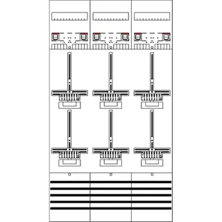 ABB Striebel & John DF39Q6 Zählerfeld 9RE 6Z vorverdrahtet mit Zählerkreuz