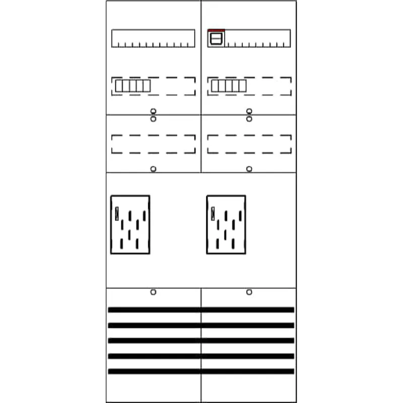 ABB Striebel & John BF27A2XXBM Zählerfeld 7RE 2ZM vorverdrahtet mit BKE-I