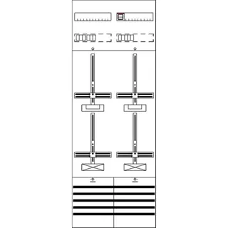 ABB Striebel & John DF29A2XXBM Zählerfeld 9RE 2ZM vorverd. mit Zählerkreuz 16qmm