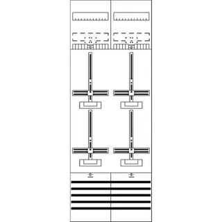 ABB Striebel & John DF29A4XS Zählerfeld 9RE 4Z 2Cu vorverdrahtet mit Zählerkreuz