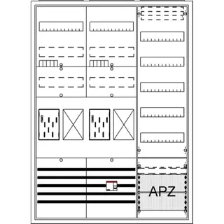 ABB Striebel & John BA37BGL Komplettschrank, AP BKE-I, A37 2Z2R1V5A2OVR