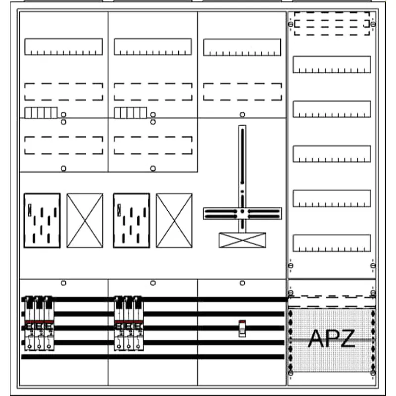 ABB Striebel & John BA47BH5 Komplettschrank, AP BKE-I, A47 2Z2R1S1V5A2