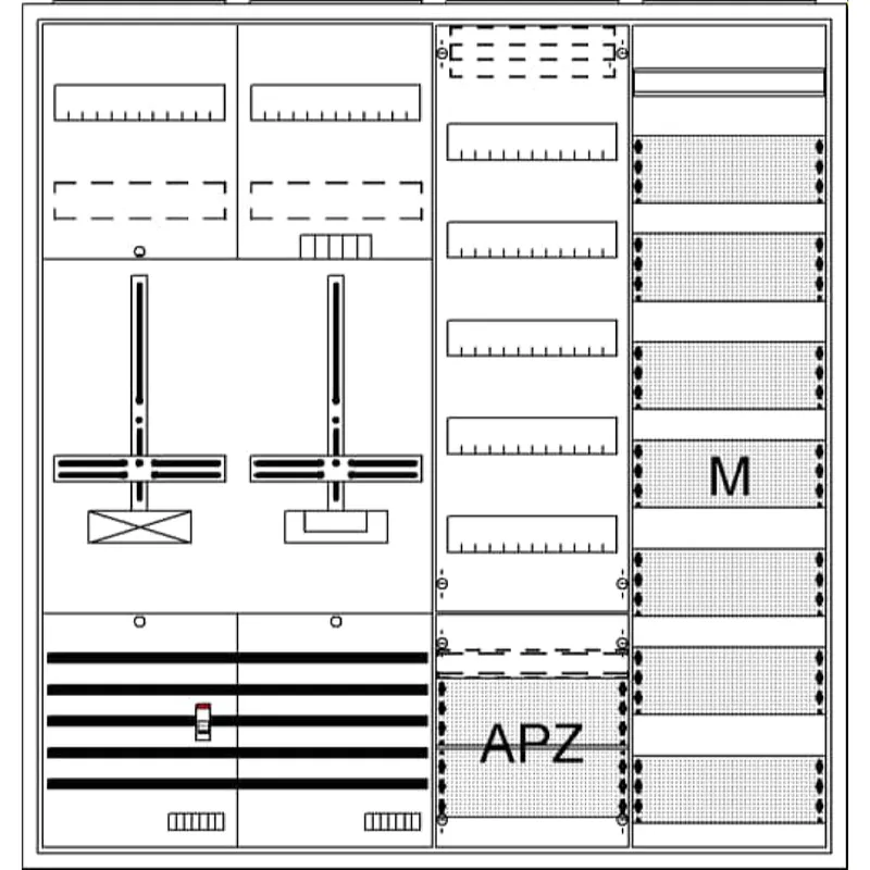 ABB Striebel & John DA47GE Komplettschrank, AP Dreipunkt, A47 1Z1S1V7M1A2