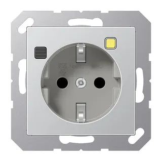 Jung FI-SCHUKO®-Steckdose (RCD) 30 mA, Serie A, aluminium A5520.30AL