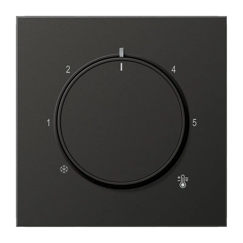 Jung Abdeckung für Raumtemperaturregler-Einsätze, Aluminium lackiert, Serie LS, anthrazit (lackiertes Aluminium) AL1749AN