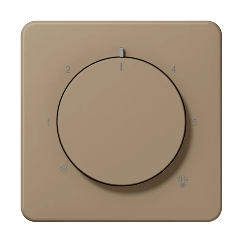 Jung Abdeckung für Raumtemperaturregler-Einsätze, Thermoplast lackiert, Serie CD, gold-bronze CD1749BFGB