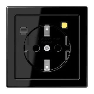 Jung FI-SCHUKO®-Steckdose (RCD) 30 mA, Serie LS, schwarz LS5520.30SW