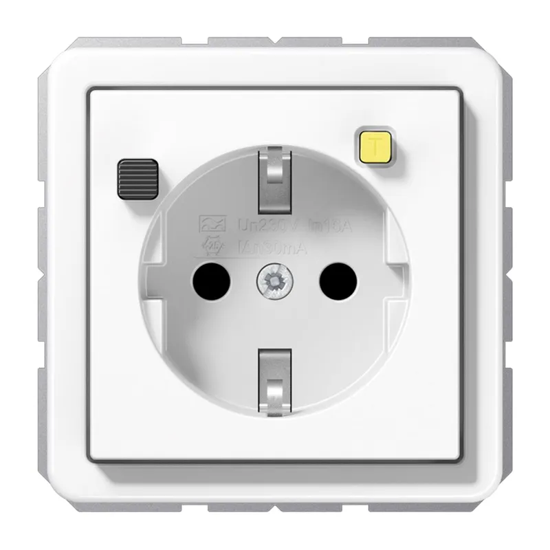 Jung FI-SCHUKO®-Steckdose (RCD) 30 mA, Serie CD, alpinweiß CD5520.30WW