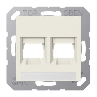 Jung Abdeckung (gerastet) für Modular-Jack-Steckbuchsen 2fach, Serie AS, weiß A1569-2NAWE