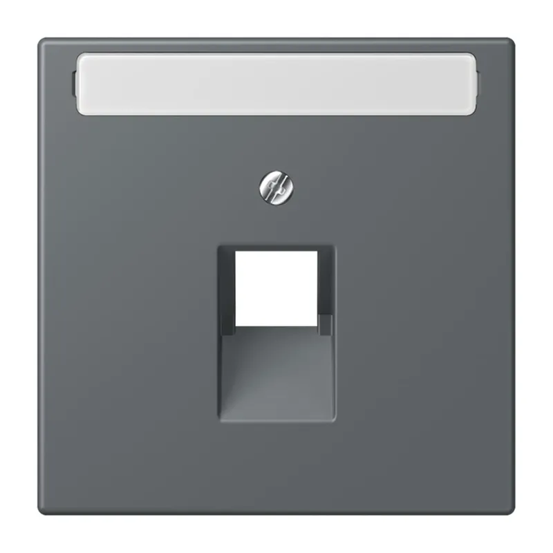 Jung Abdeckung für IAE/UAE-Anschlussdosen 1 x 8-polig, mit Schriftfeld, Thermoplast lackiert, Serie LS, gris foncé 31 LC969-1NAUA202