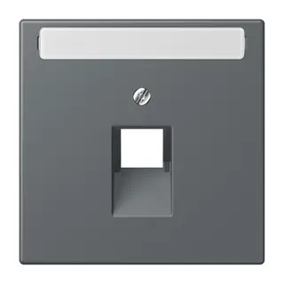 Jung Abdeckung für IAE/UAE-Anschlussdosen 1 x 8-polig, mit Schriftfeld, Thermoplast lackiert, Serie LS, gris foncé 31 LC969-1NAUA202
