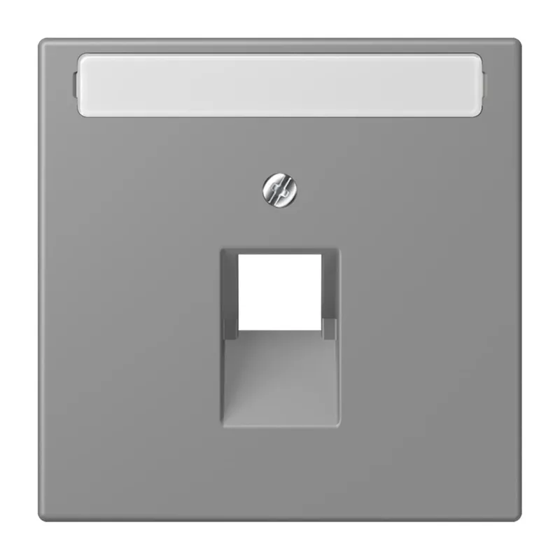 Jung Abdeckung für IAE/UAE-Anschlussdosen 1 x 8-polig, mit Schriftfeld, Thermoplast lackiert, Serie LS, gris 31 LC969-1NAUA203