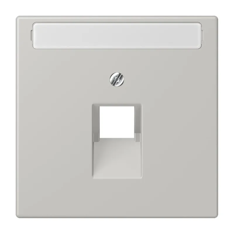 Jung Abdeckung für IAE/UAE-Anschlussdosen 1 x 8-polig, mit Schriftfeld, Thermoplast lackiert, Serie LS, gris clair 31 LC969-1NAUA205