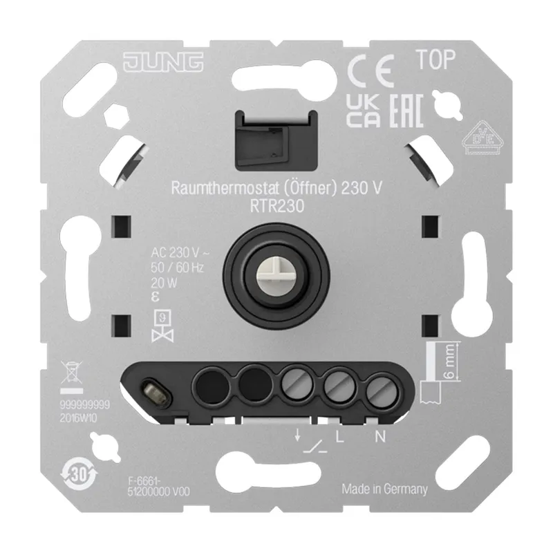 Jung Raumthermostat, Öffner, AC 230 V~ RTR230