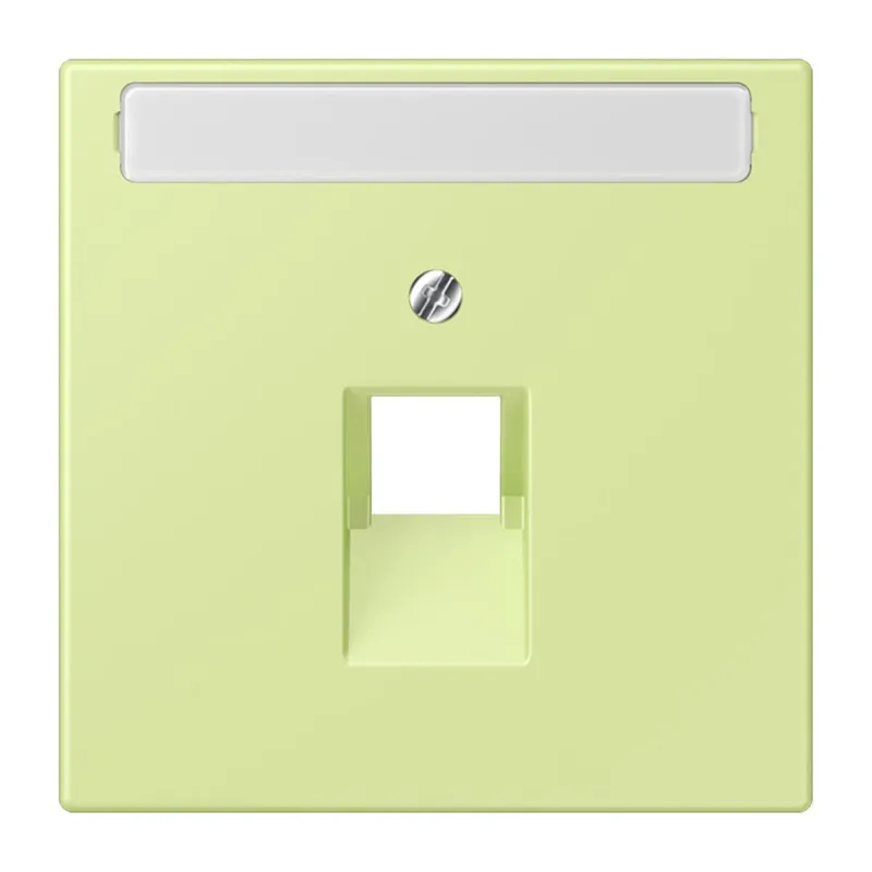 Jung Abdeckung für IAE/UAE-Anschlussdosen 1 x 8-polig, mit Schriftfeld, Thermoplast lackiert, Serie LS, vert jaune clair LC969-1NAUA222