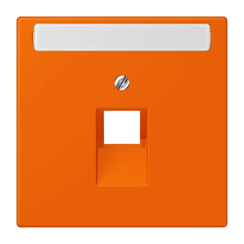 Jung Abdeckung für IAE/UAE-Anschlussdosen 1 x 8-polig, mit Schriftfeld, Thermoplast lackiert, Serie LS, orange LC969-1NAUA224