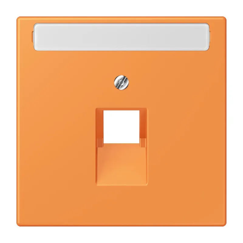 Jung Abdeckung für IAE/UAE-Anschlussdosen 1 x 8-polig, mit Schriftfeld, Thermoplast lackiert, Serie LS, orange clair LC969-1NAUA225