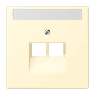 Jung Abdeckung für IAE/UAE-Anschlussdosen 2 x 8-polig, mit Schriftfeld, Thermoplast lackiert, Serie LS, blanc LC969-2NAUA201