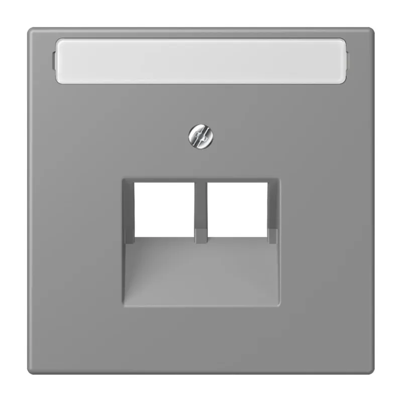 Jung Abdeckung für IAE/UAE-Anschlussdosen 2 x 8-polig, mit Schriftfeld, Thermoplast lackiert, Serie LS, gris 31 LC969-2NAUA203
