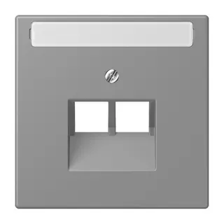 Jung Abdeckung für IAE/UAE-Anschlussdosen 2 x 8-polig, mit Schriftfeld, Thermoplast lackiert, Serie LS, gris 31 LC969-2NAUA203