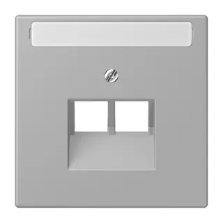 Jung Abdeckung für IAE/UAE-Anschlussdosen 2 x 8-polig, mit Schriftfeld, Thermoplast lackiert, Serie LS, gris moyen LC969-2NAUA204