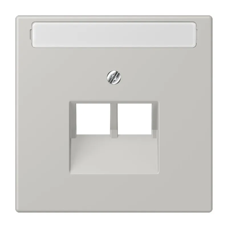 Jung Abdeckung für IAE/UAE-Anschlussdosen 2 x 8-polig, mit Schriftfeld, Thermoplast lackiert, Serie LS, gris clair 31 LC969-2NAUA205