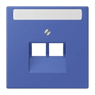 Jung Abdeckung für IAE/UAE-Anschlussdosen 2 x 8-polig, mit Schriftfeld, Thermoplast lackiert, Serie LS, bleu outremer 31 LC969-2NAUA206
