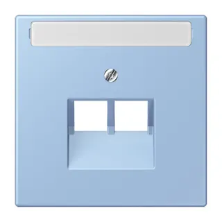 Jung Abdeckung für IAE/UAE-Anschlussdosen 2 x 8-polig, mit Schriftfeld, Thermoplast lackiert, Serie LS, outremer moyen LC969-2NAUA207