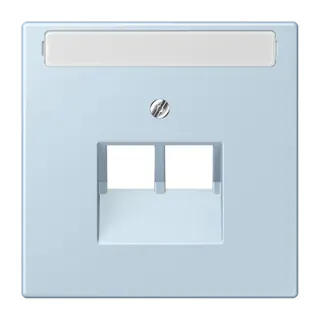 Jung Abdeckung für IAE/UAE-Anschlussdosen 2 x 8-polig, mit Schriftfeld, Thermoplast lackiert, Serie LS, outremerclair LC969-2NAUA208