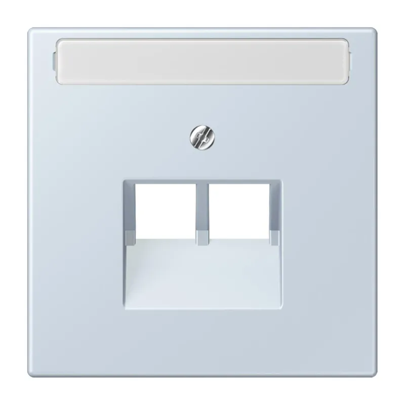 Jung Abdeckung für IAE/UAE-Anschlussdosen 2 x 8-polig, mit Schriftfeld, Thermoplast lackiert, Serie LS, outremer pale LC969-2NAUA209