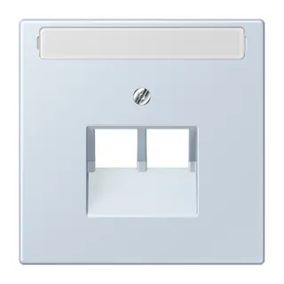Jung Abdeckung für IAE/UAE-Anschlussdosen 2 x 8-polig, mit Schriftfeld, Thermoplast lackiert, Serie LS, outremer pale LC969-2NAUA209