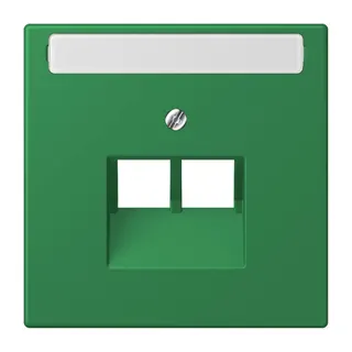 Jung Abdeckung für IAE/UAE-Anschlussdosen 2 x 8-polig, mit Schriftfeld, Thermoplast lackiert, Serie LS, vert foncé LC969-2NAUA219