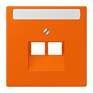 Jung Abdeckung für IAE/UAE-Anschlussdosen 2 x 8-polig, mit Schriftfeld, Thermoplast lackiert, Serie LS, orange LC969-2NAUA224