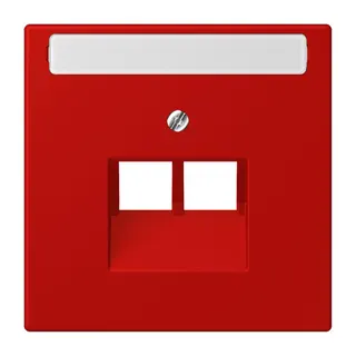 Jung Abdeckung für IAE/UAE-Anschlussdosen 2 x 8-polig, mit Schriftfeld, Thermoplast lackiert, Serie LS, rouge vermillon 31 LC969-2NAUA227